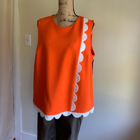Victoria Beckham for Target Tops - Victoria Beckham 🔸 orange white blouse top 1X